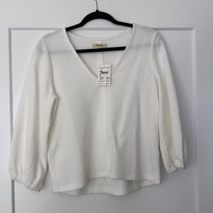 MADEWELL White Balloon Sleeve Top Size S